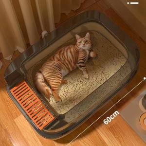 Semi-enclosed cat litter box